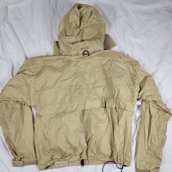 Orvis Mens Large Beige Fly Fishing Shell Jacket Hooded Coat Windbreaker - Picture 2 of 14